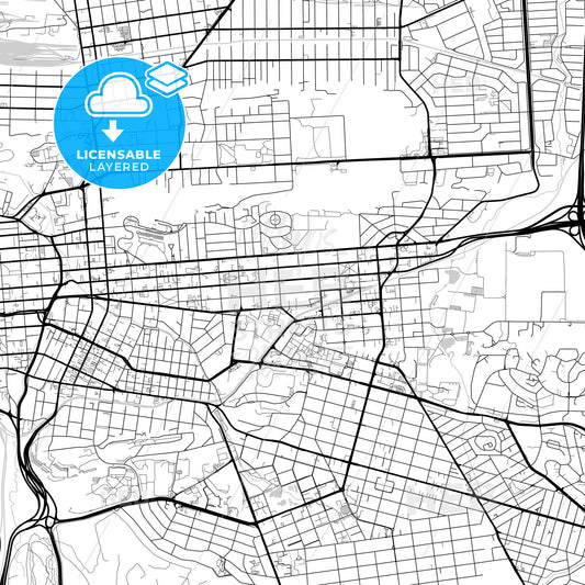 Layered PDF map of Pretoria, South Africa