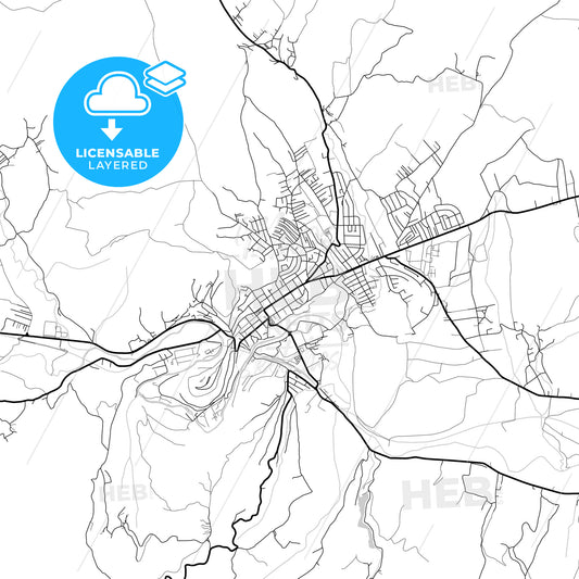 Layered PDF map of Prokuplje, Toplica, Serbia