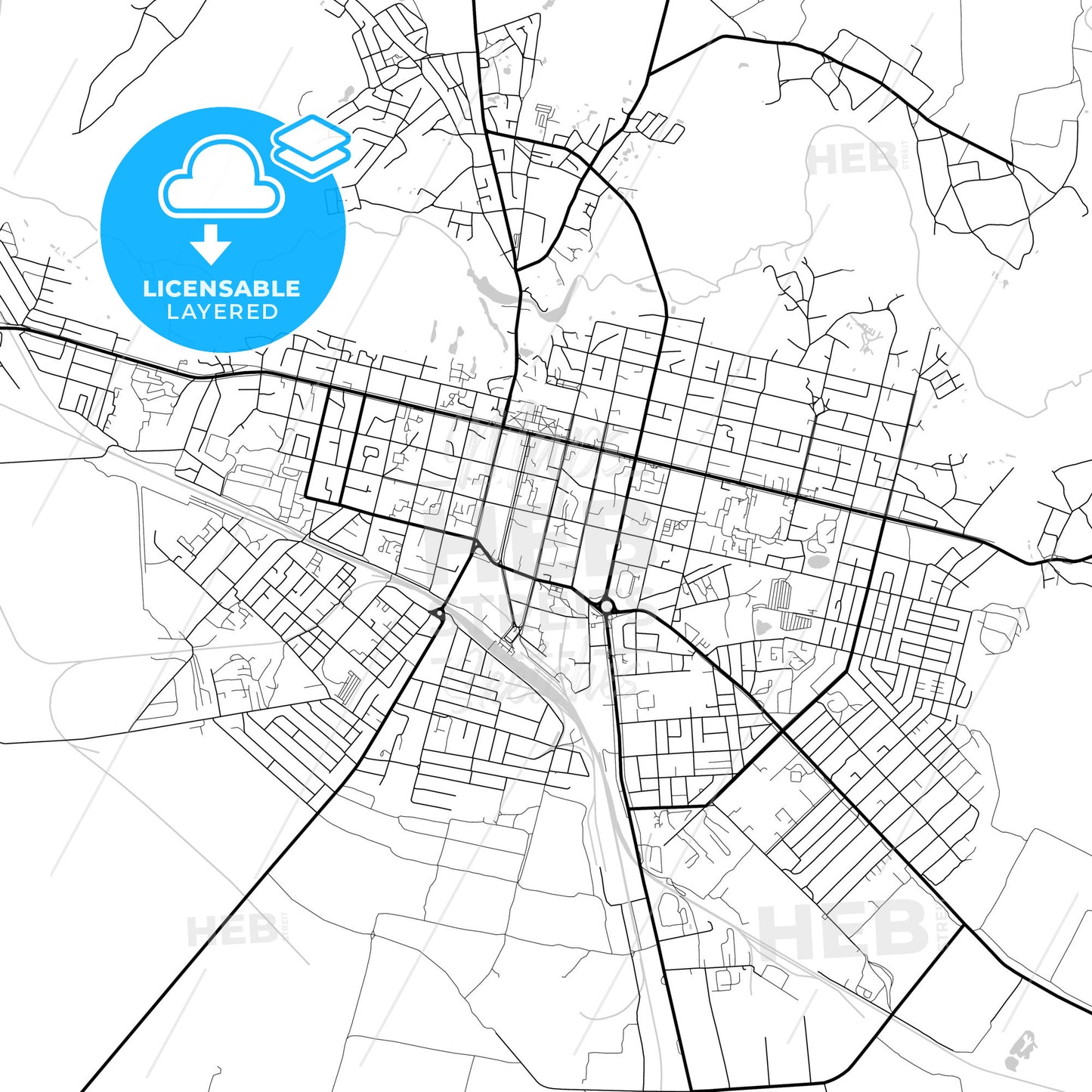 Layered PDF map of Pryluky, Chernihiv Oblast, Ukraine