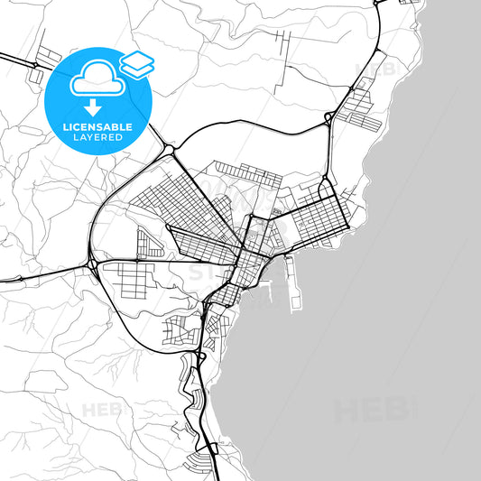 Layered PDF map of Puerto del Rosario, Las Palmas, Spain