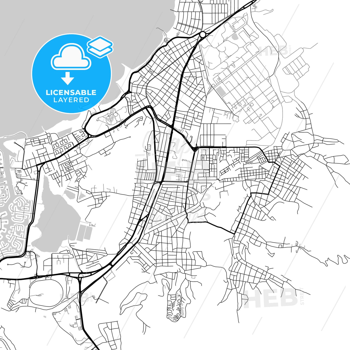 Layered PDF map of Puerto La Cruz, Venezuela