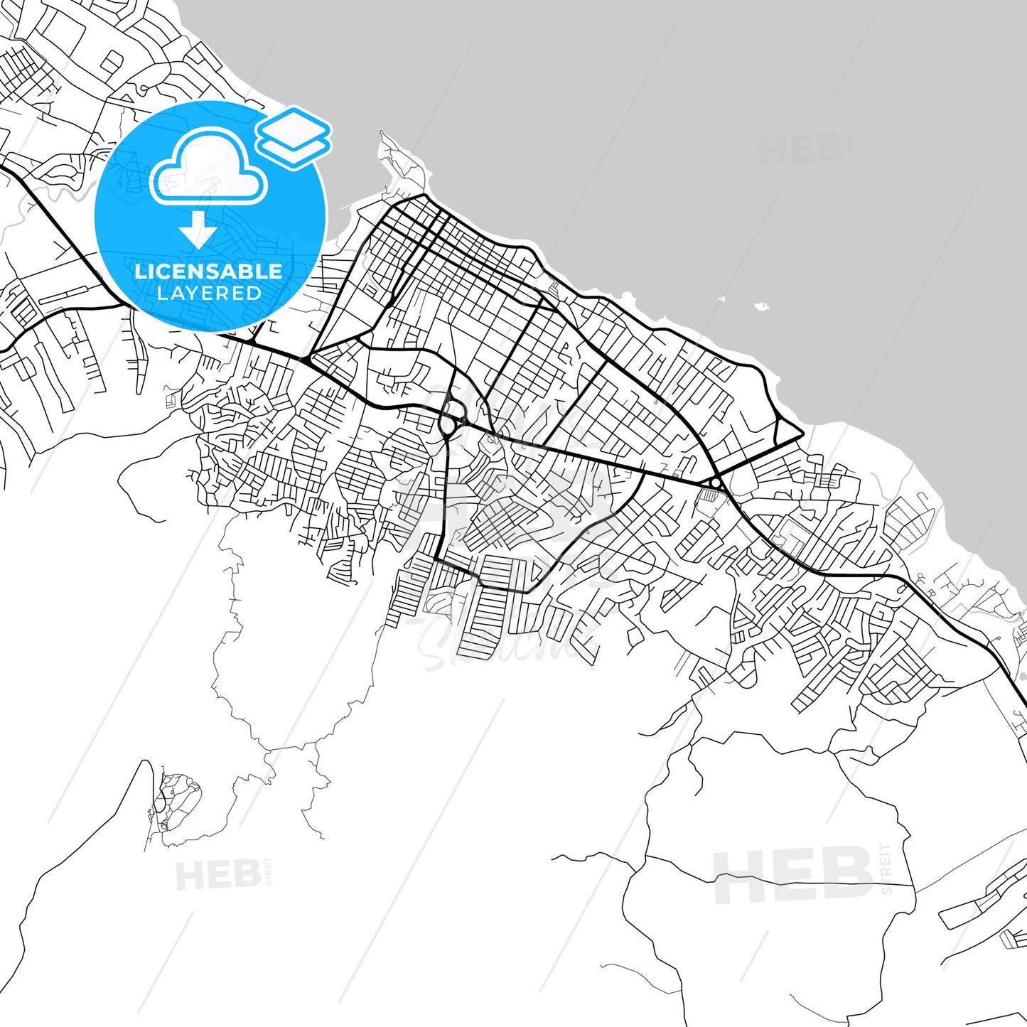 Layered PDF map of Puerto Plata, Puerto Plata, Dominican Republic