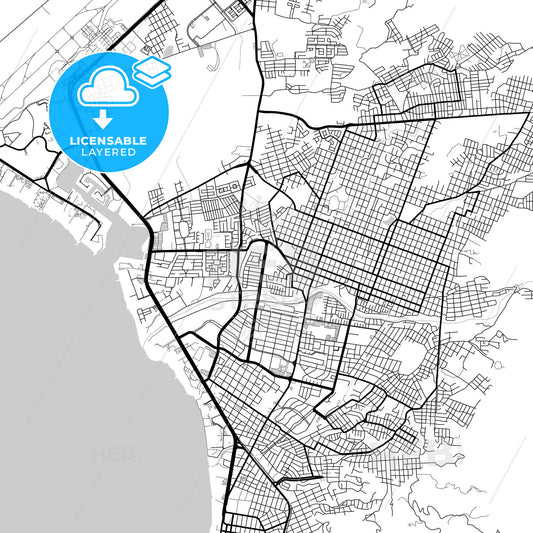 Layered PDF map of Puerto Vallarta, Jalisco, Mexico