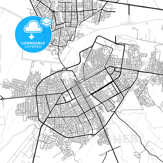 Layered PDF map of Qamishli, Syria