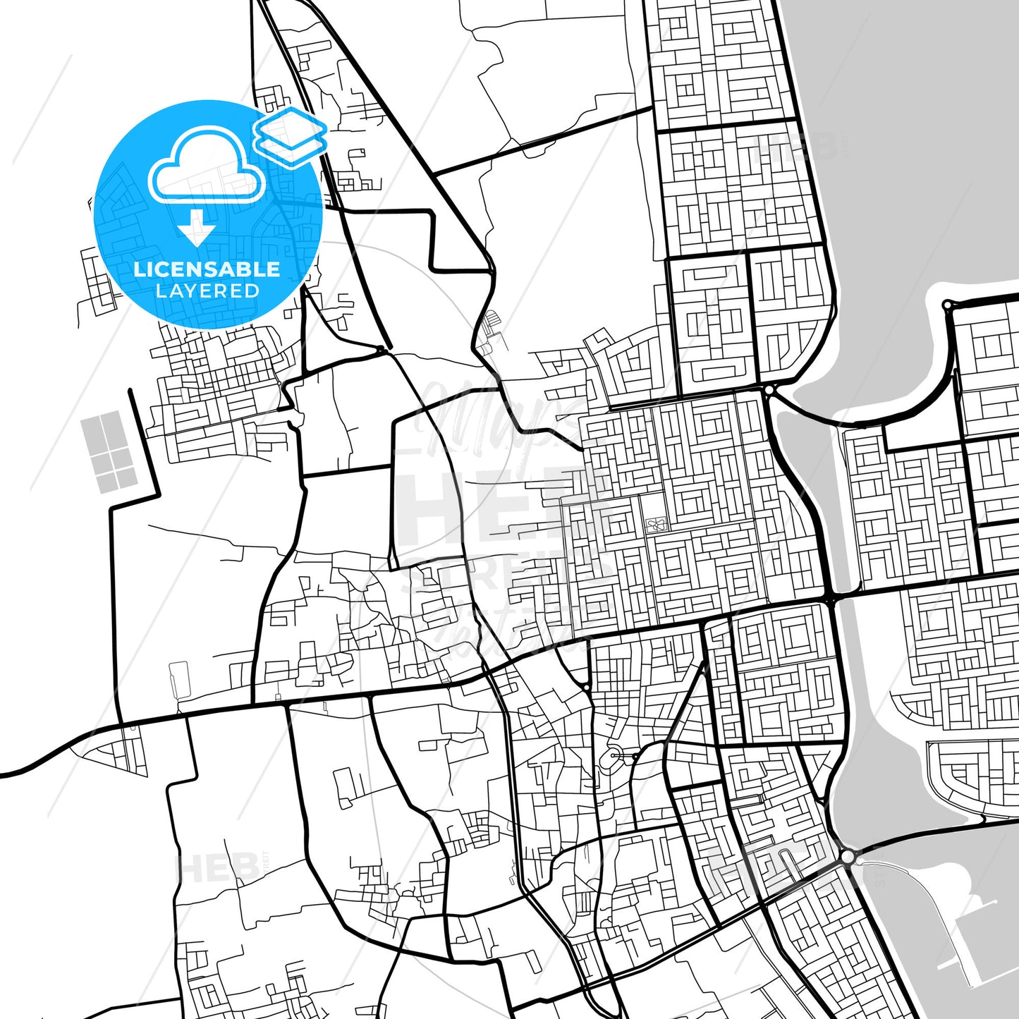 Layered PDF map of Qatif, Saudi Arabia
