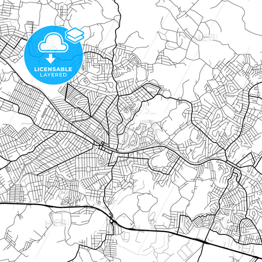 Layered PDF map of Queimados, Brazil