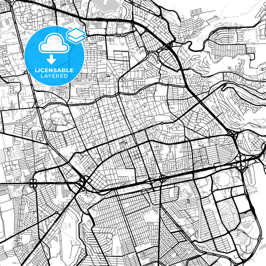 Layered PDF map of Querétaro, Querétaro, Mexico