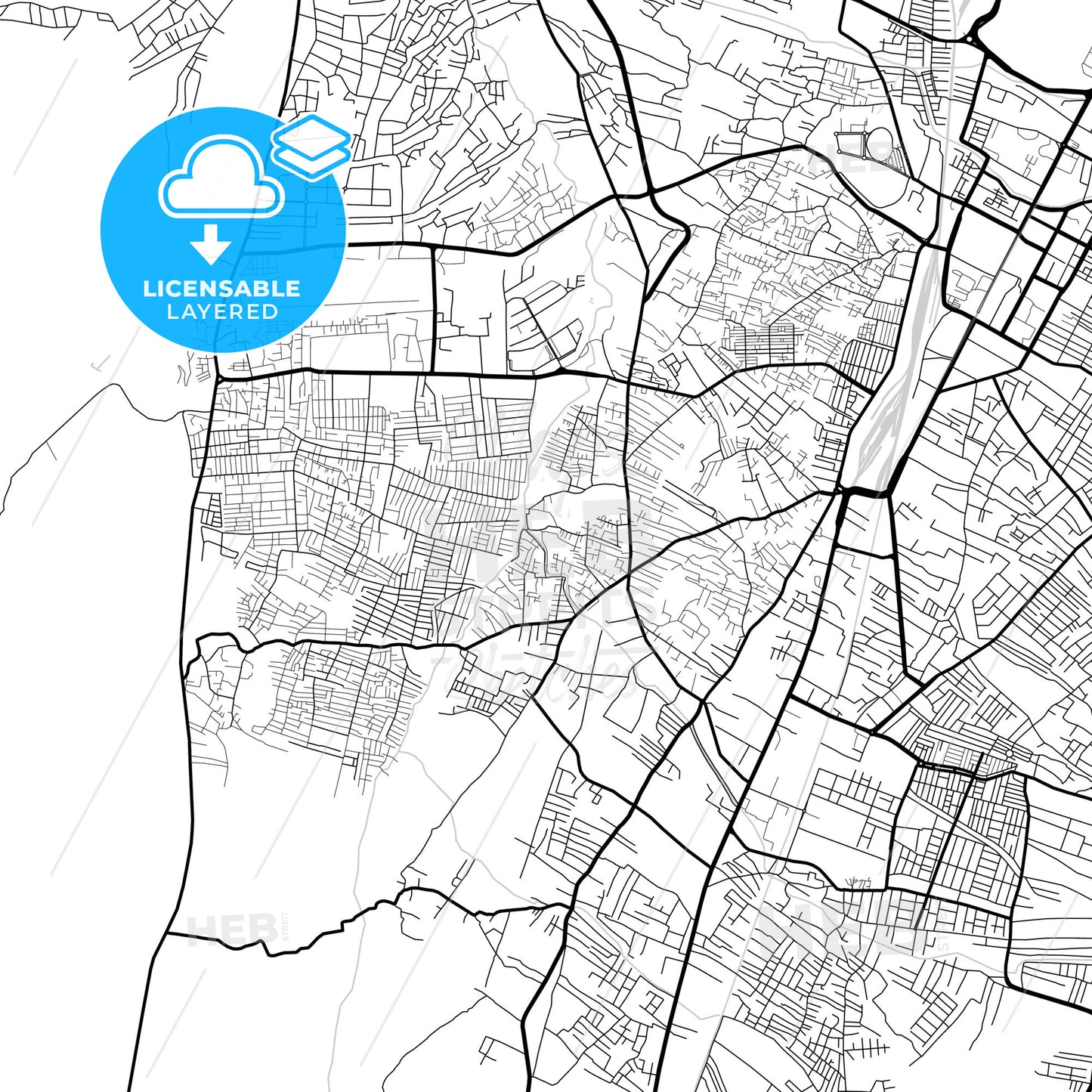 Layered PDF map of Quetta, Balochistan, Pakistan