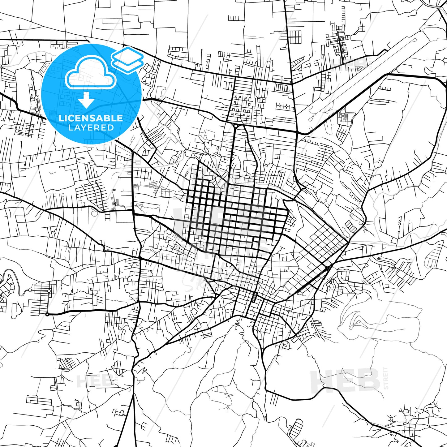 Layered PDF map of Quetzaltenango, Quetzaltenango, Guatemala