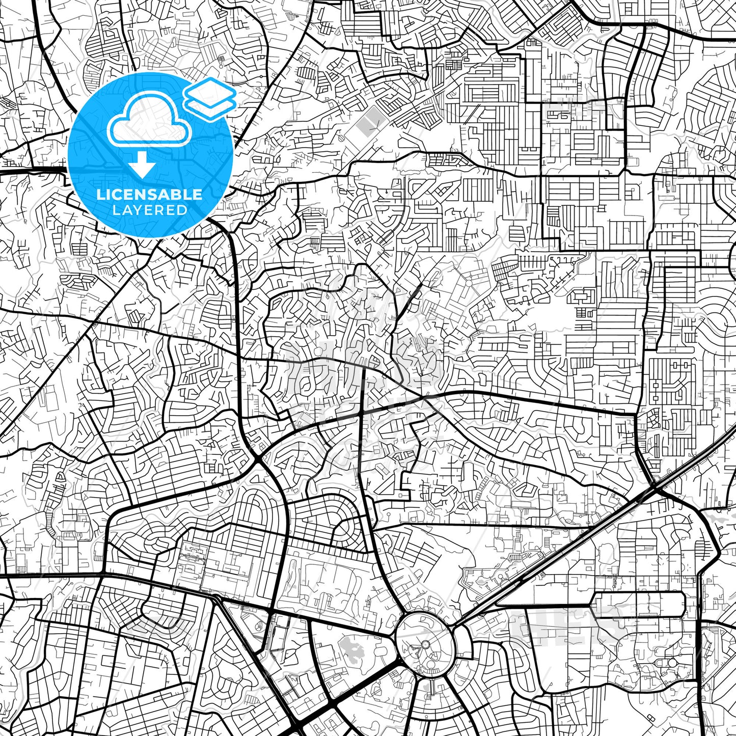 Layered PDF map of Quezon City, Philippines