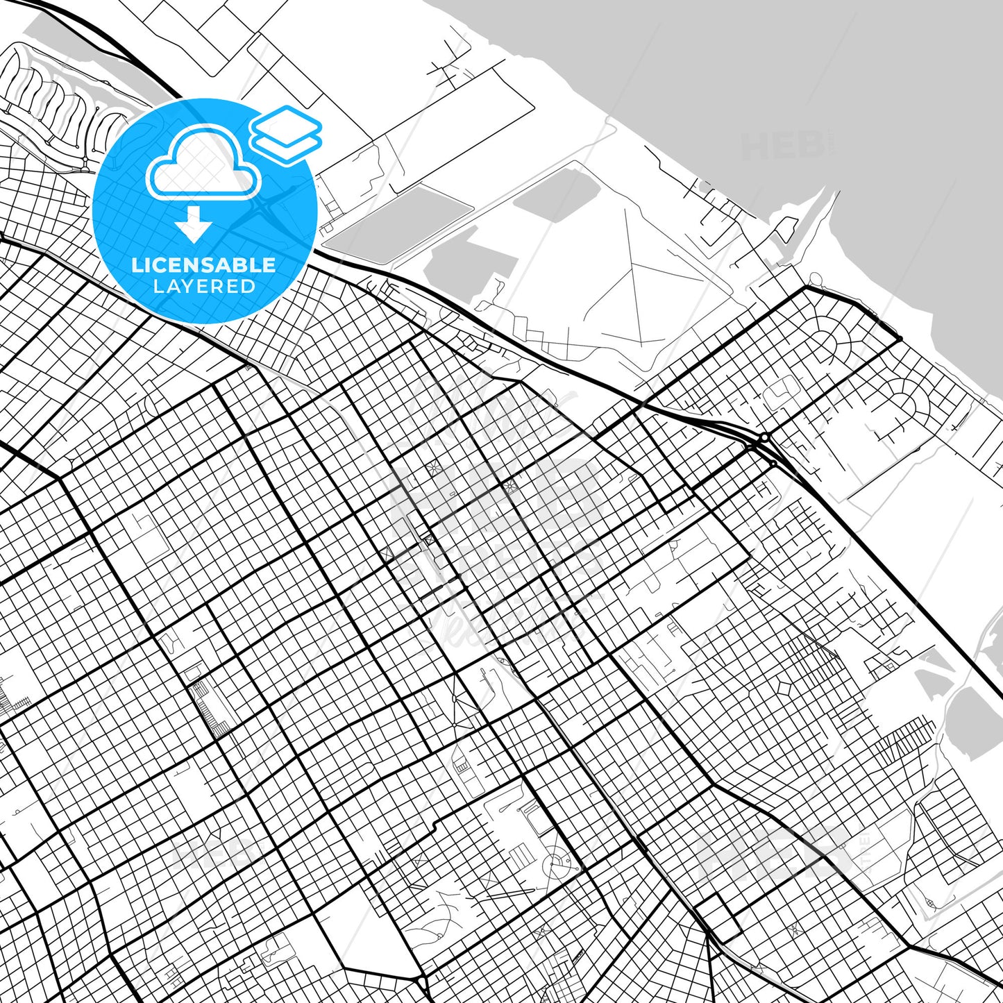 Layered PDF map of Quilmes, Argentina