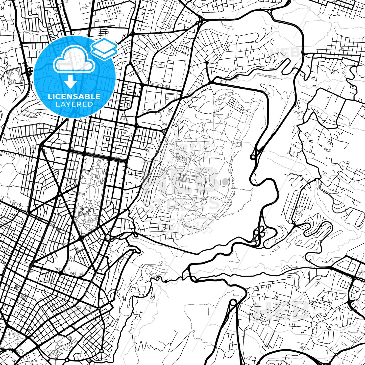 Layered PDF map of Quito, Ecuador