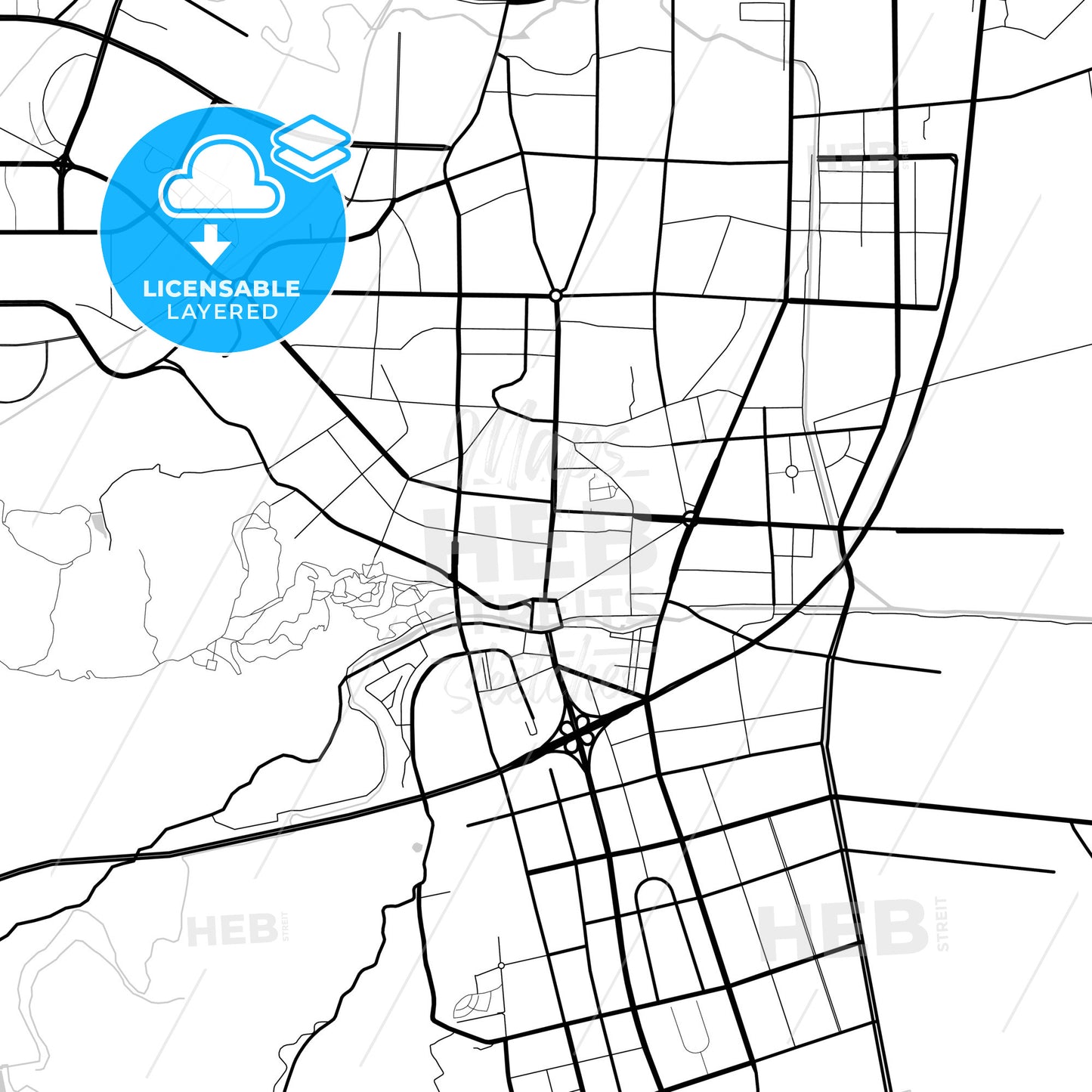 Layered PDF map of Qujing, Yunnan, China