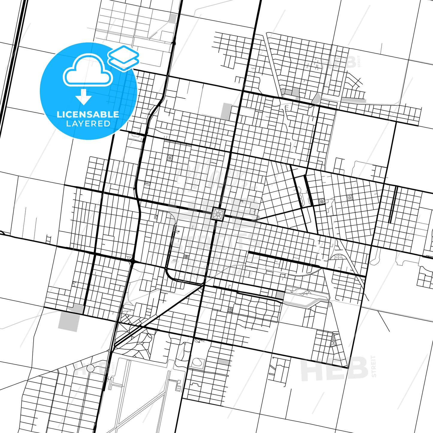 Layered PDF map of Rafaela, Argentina