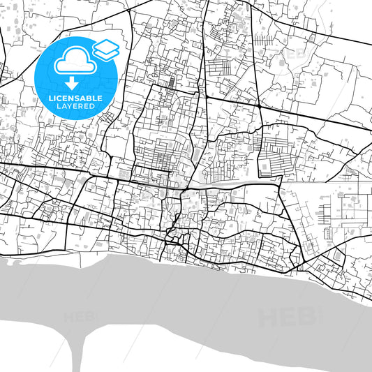Layered PDF map of Rajshahi, Rajshahi, Bangladesh
