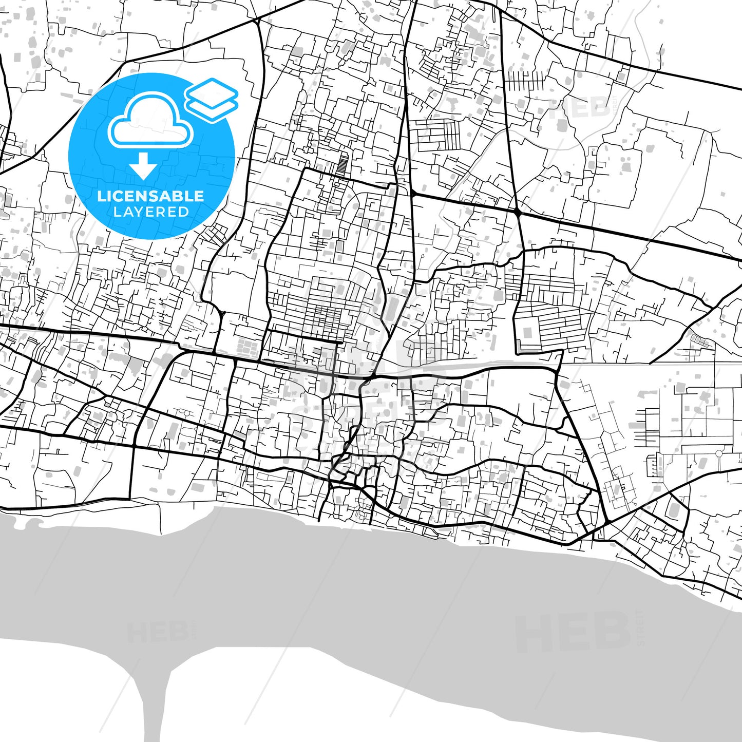 Layered PDF map of Rajshahi, Rajshahi, Bangladesh