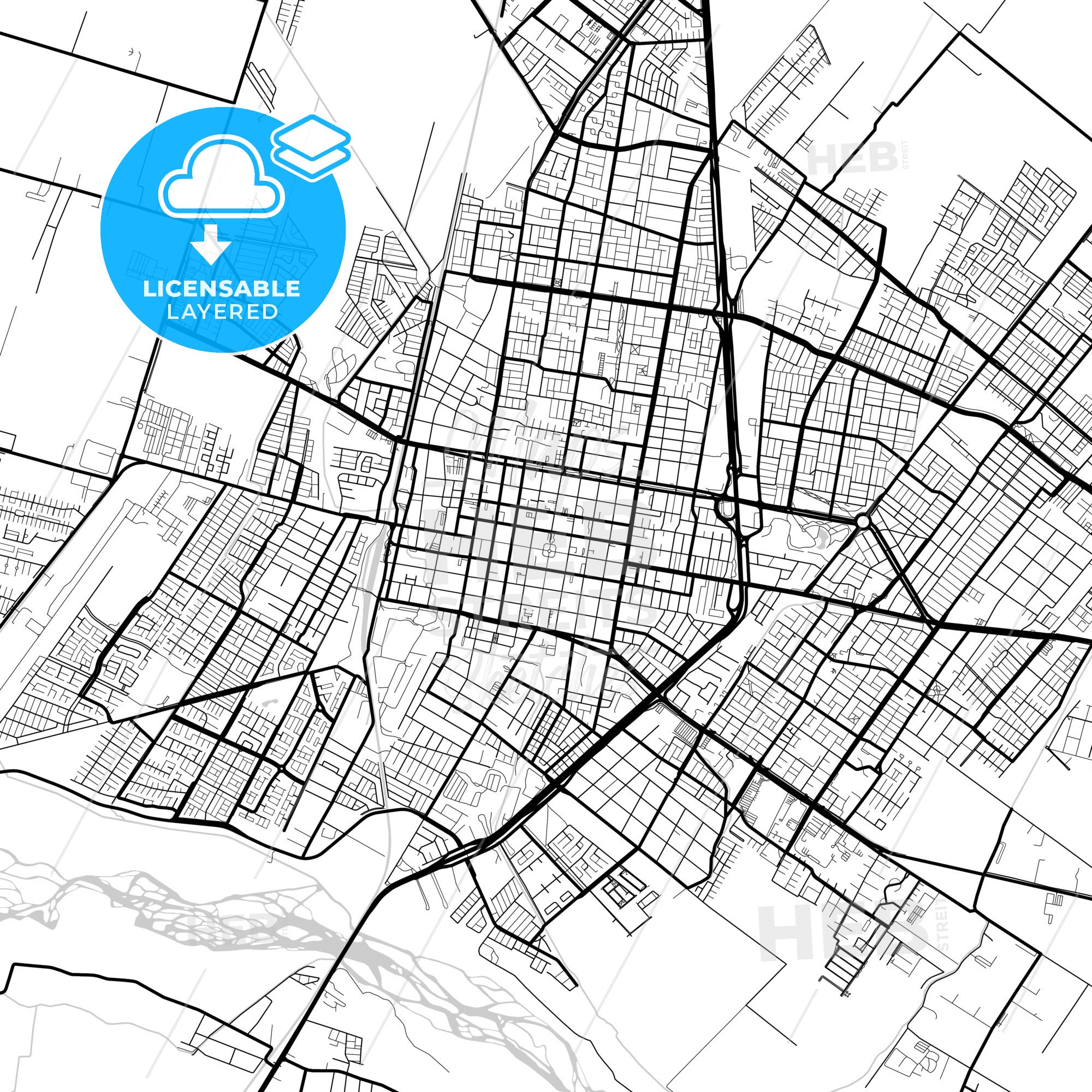 Layered PDF map of Rancagua, Chile - HEBSTREITS