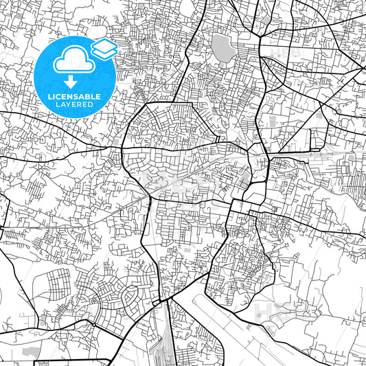 Layered PDF map of Ranchi, Jharkhand, India