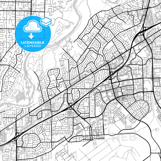 Layered PDF map of Rancho Cordova, California, United States