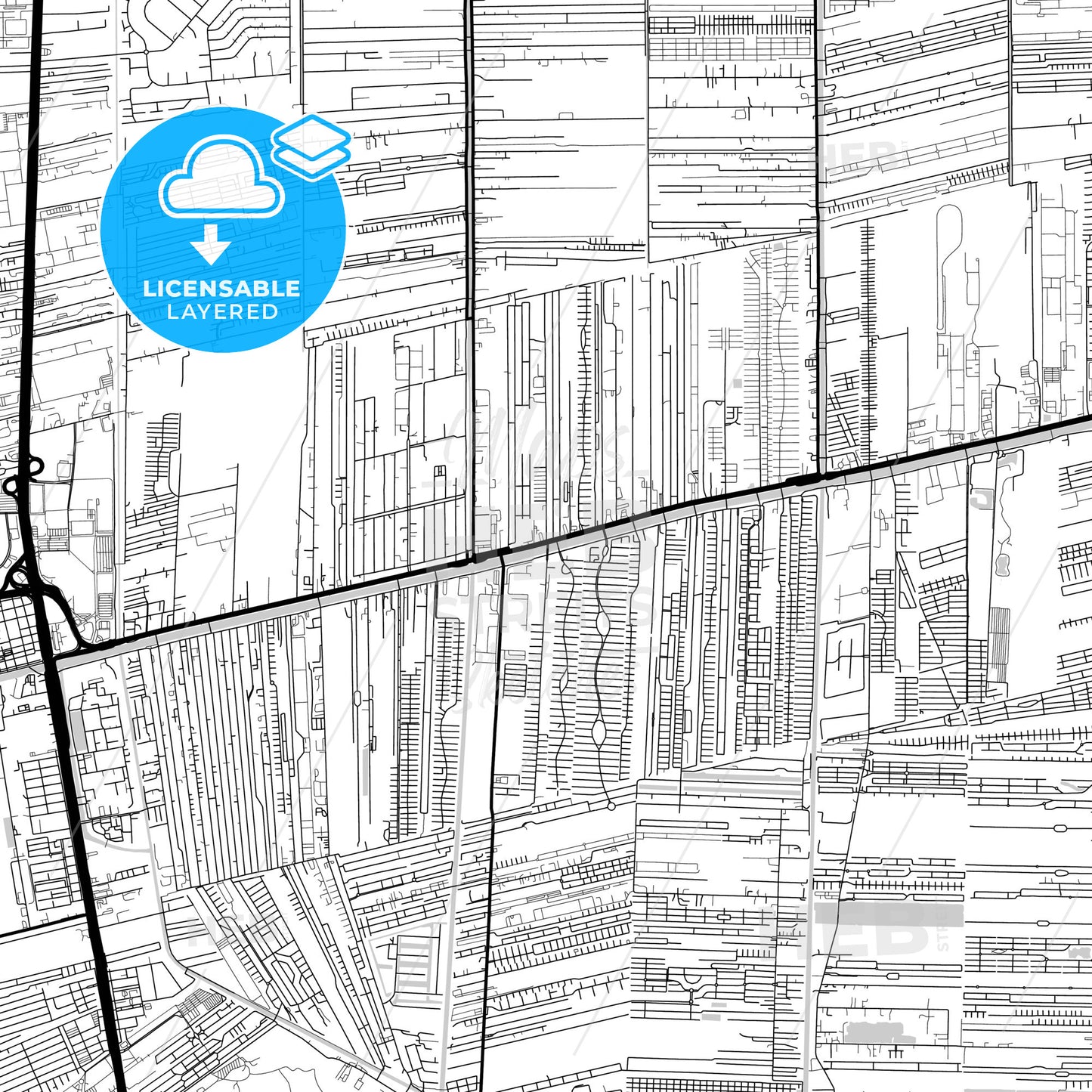 Layered PDF map of Rangsit, Pathum Thani, Thailand