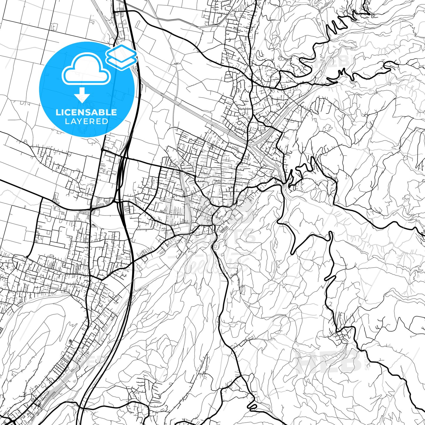 Layered PDF map of Rankweil, Vorarlberg, Austria