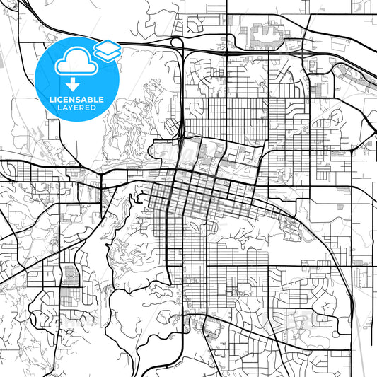 Layered PDF map of Rapid City, South Dakota, United States