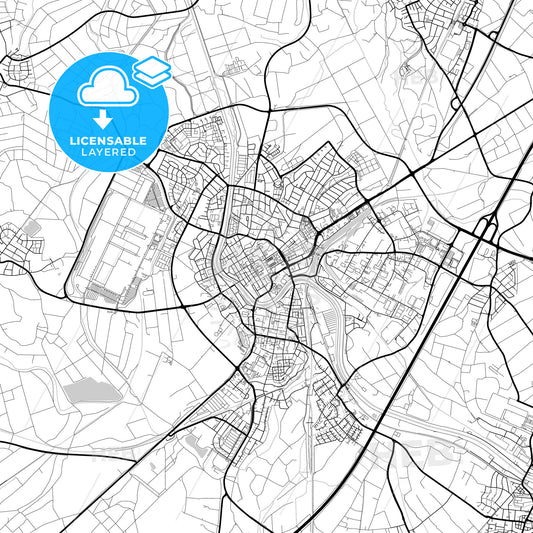 Layered PDF map of Rastatt, Baden-Wuerttemberg, Germany