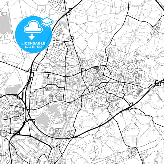 Layered PDF map of Ratingen, North Rhine-Westphalia, Germany