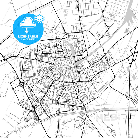 Layered PDF map of Ravenna, Emilia-Romagna, Italy