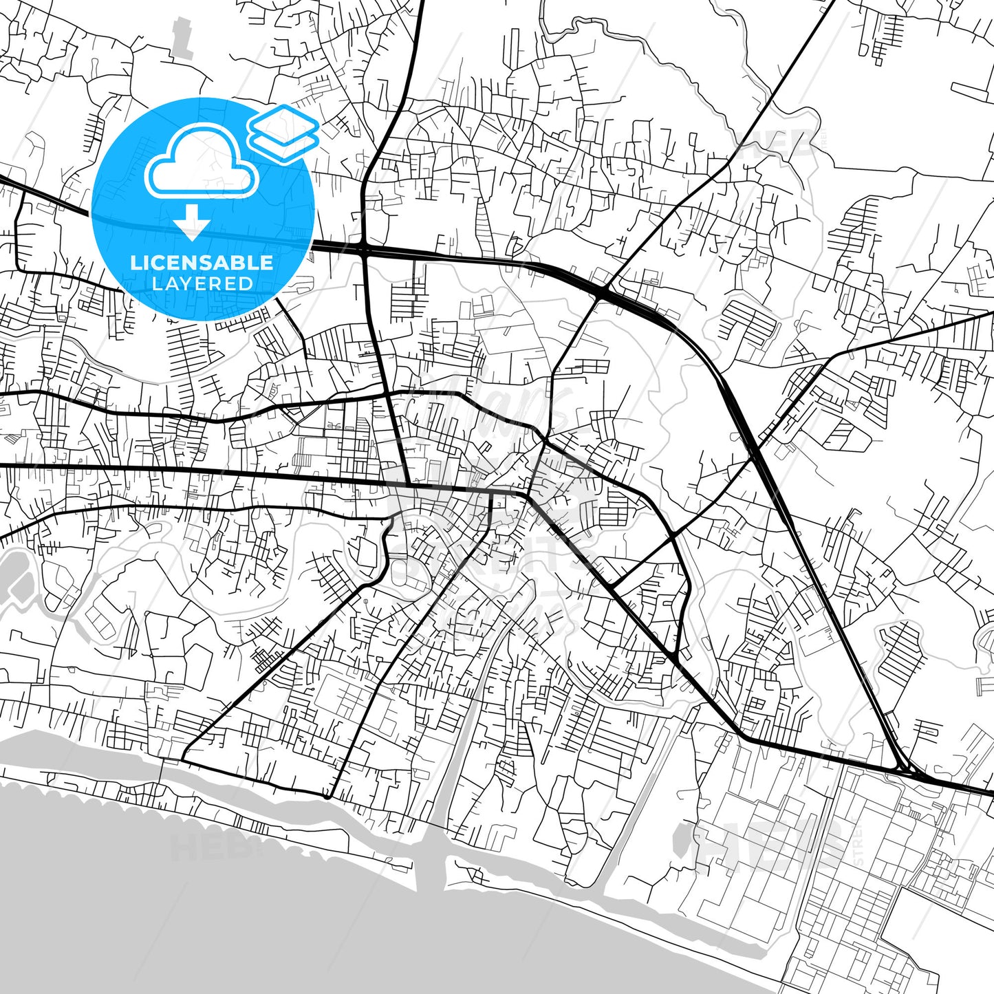 Layered PDF map of Rayong, Rayong, Thailand