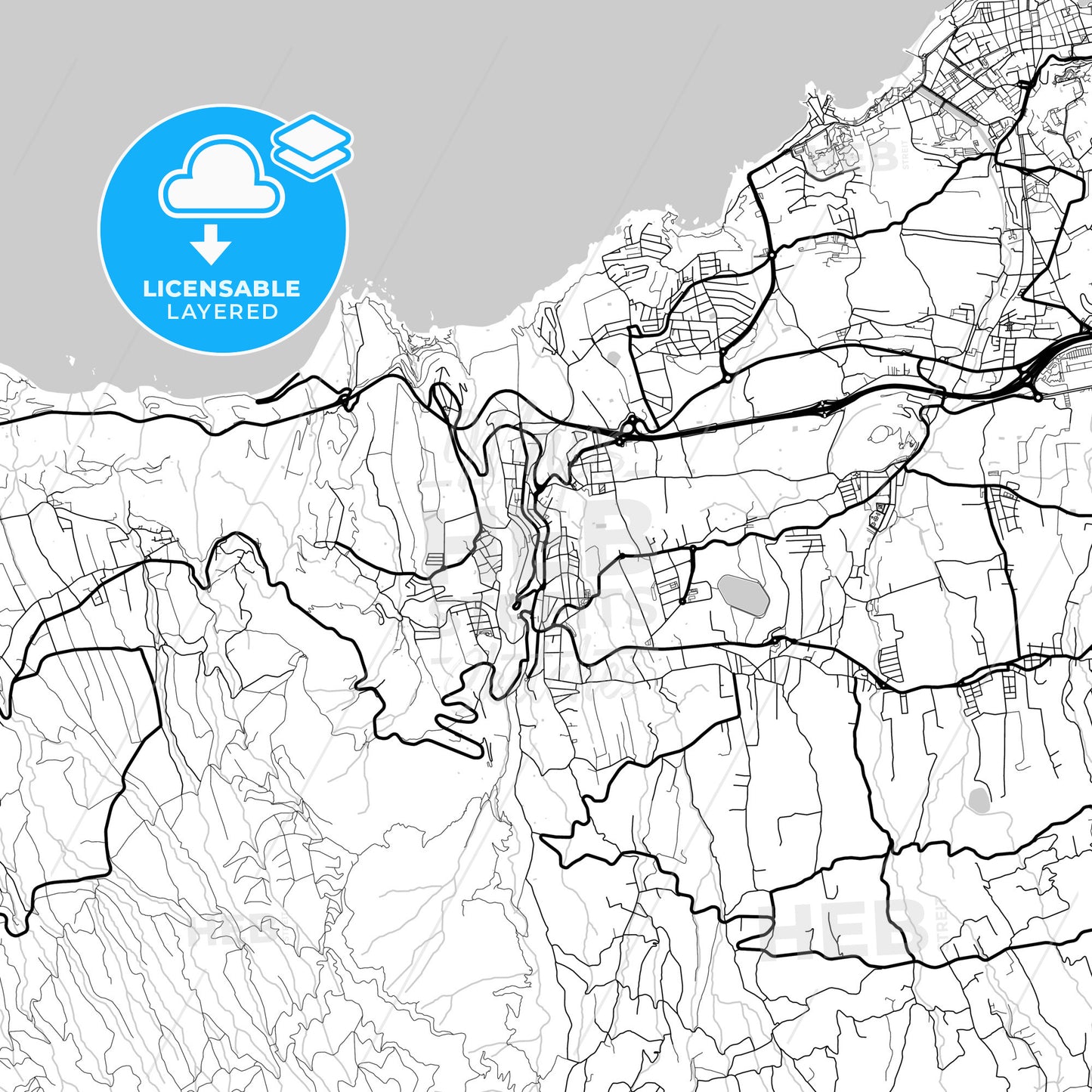 Layered PDF map of Realejo Alto, Santa Cruz de Tenerife, Spain