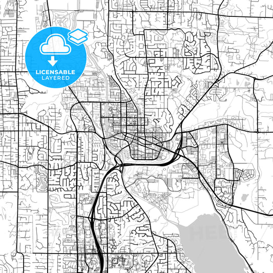 Layered PDF map of Redmond, Washington, United States