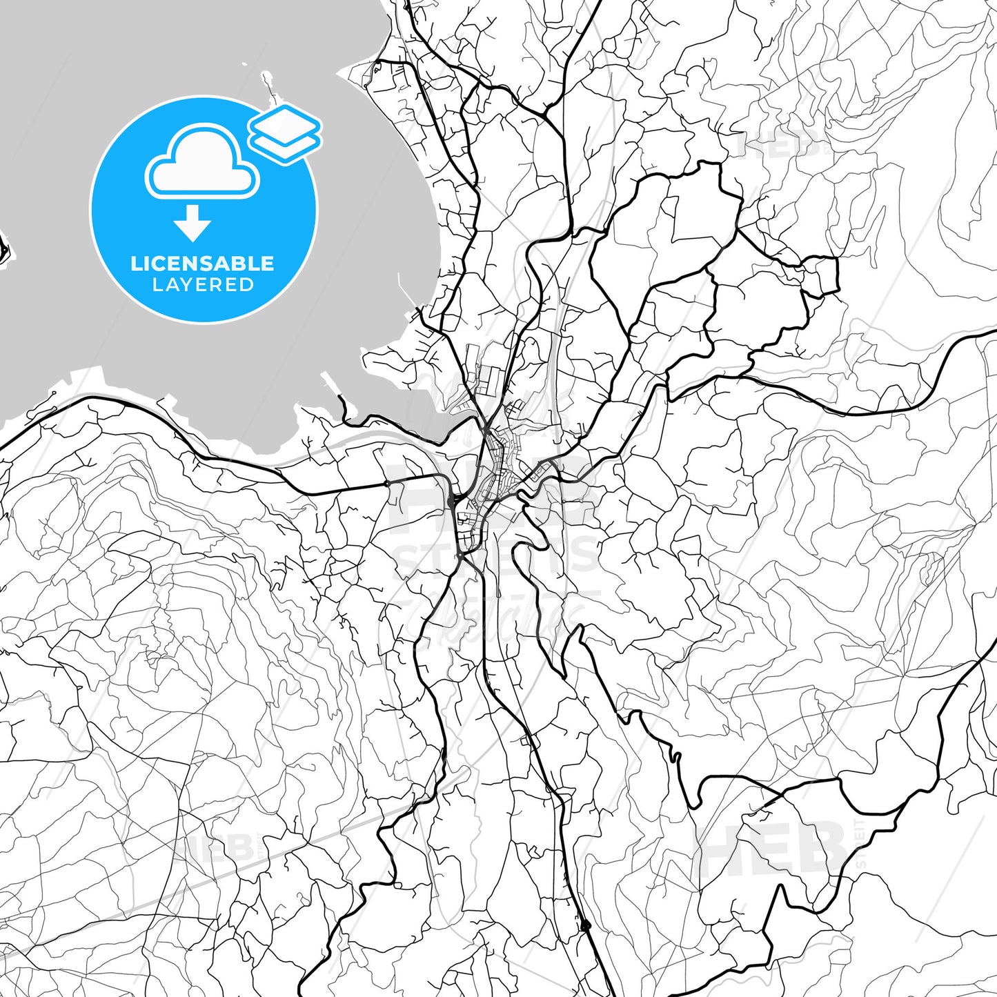 Layered PDF map of Redondela, Pontevedra, Spain