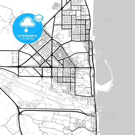 Layered PDF map of Reef Al Fujairah City, United Arab Emirates