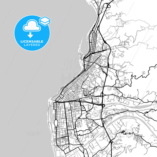 Layered PDF map of Reggio Calabria, Calabria, Italy