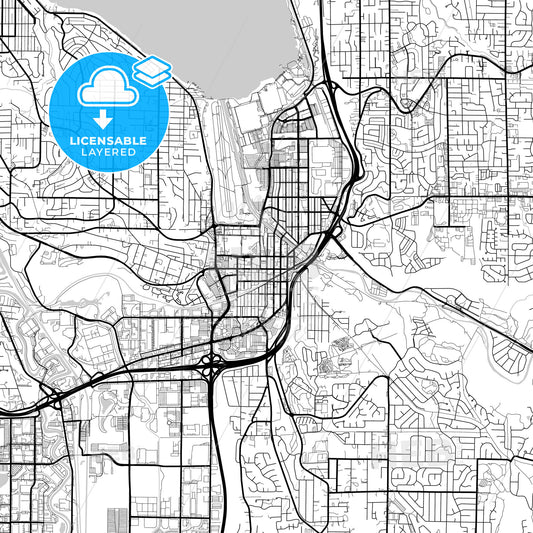 Layered PDF map of Renton, Washington, United States