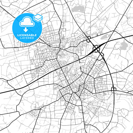 Layered PDF map of Rheda-Wiedenbruck, North Rhine-Westphalia, Germany