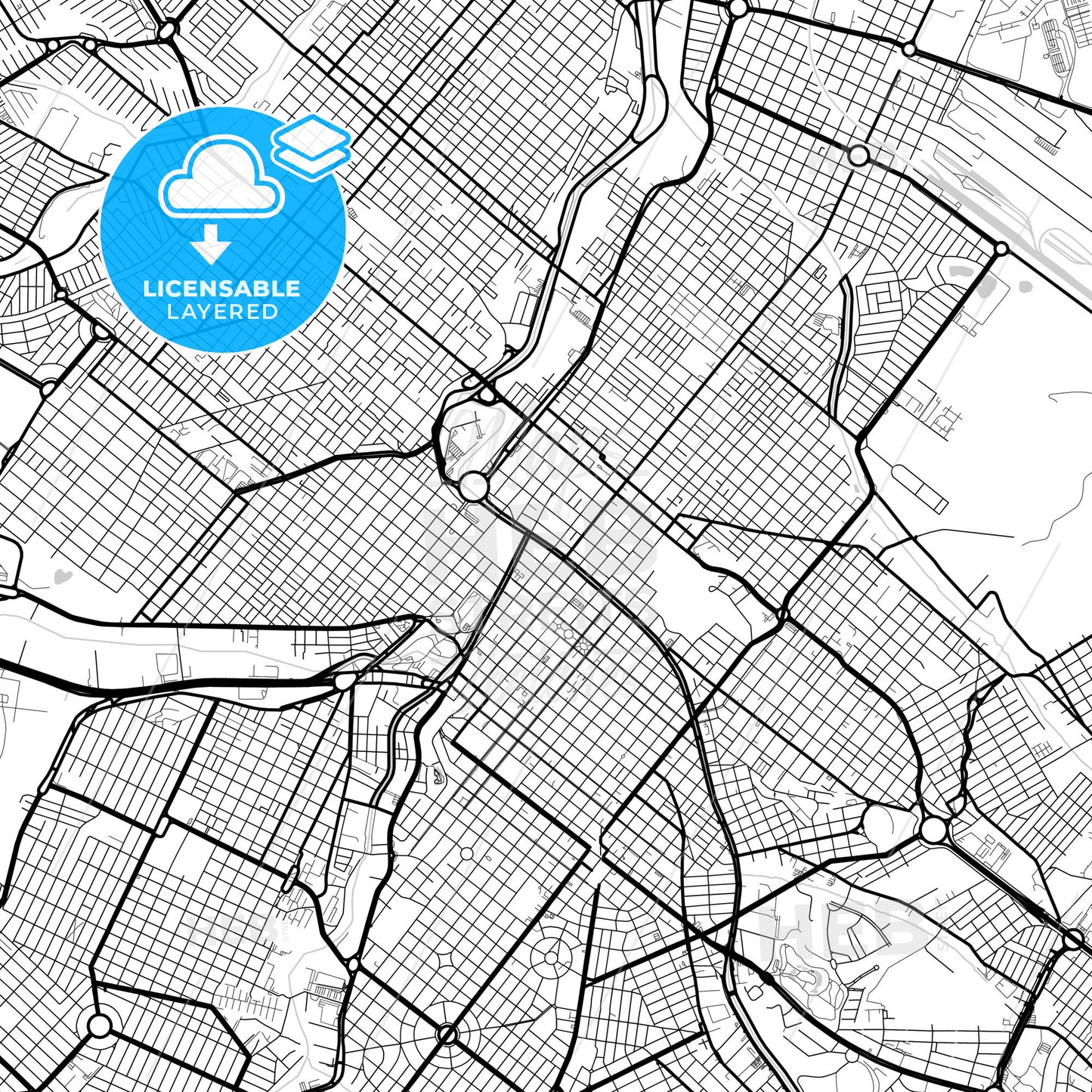 Layered PDF map of Ribeirao Preto, Brazil