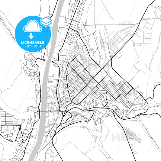 Layered PDF map of Rîbnița, Transnistria, Moldova