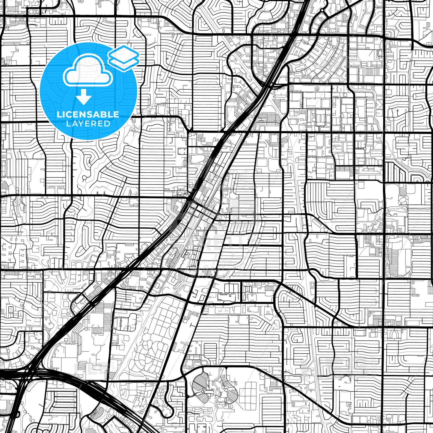 Layered PDF map of Richardson, Texas, United States