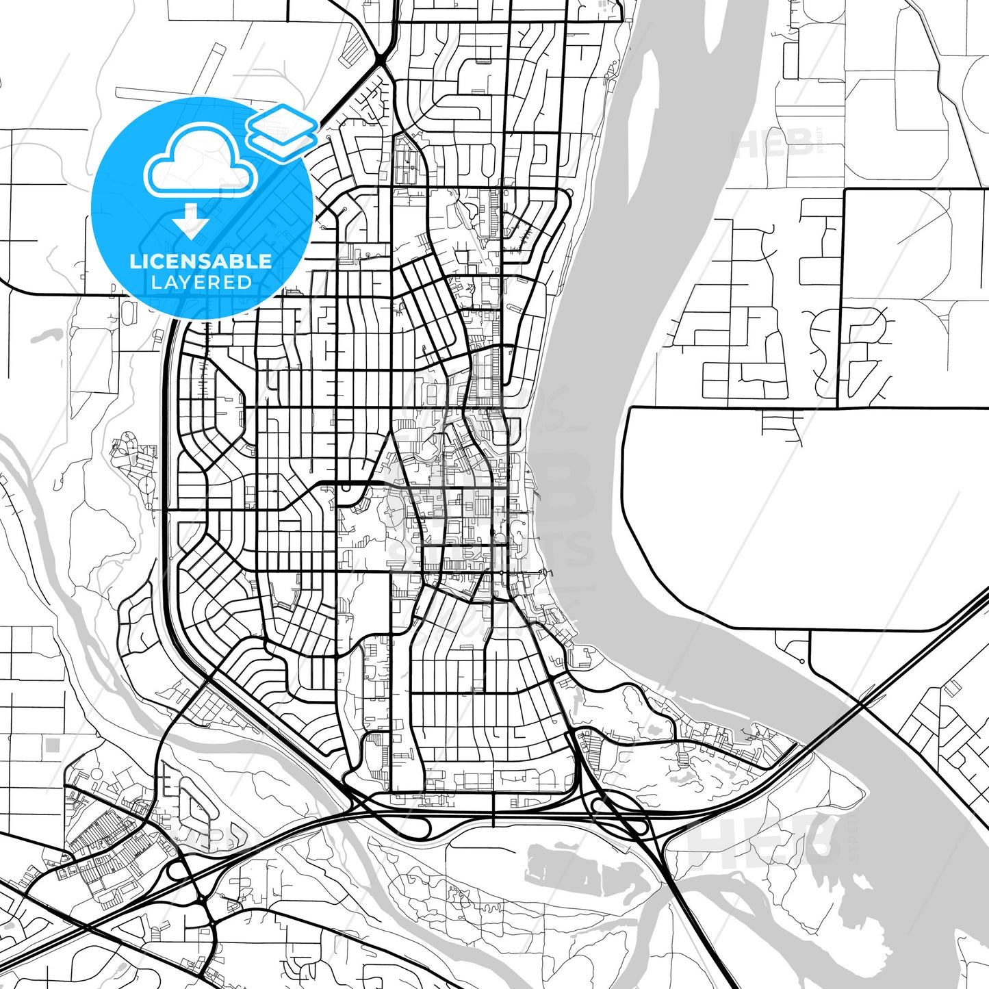 Layered PDF map of Richland, Washington, United States