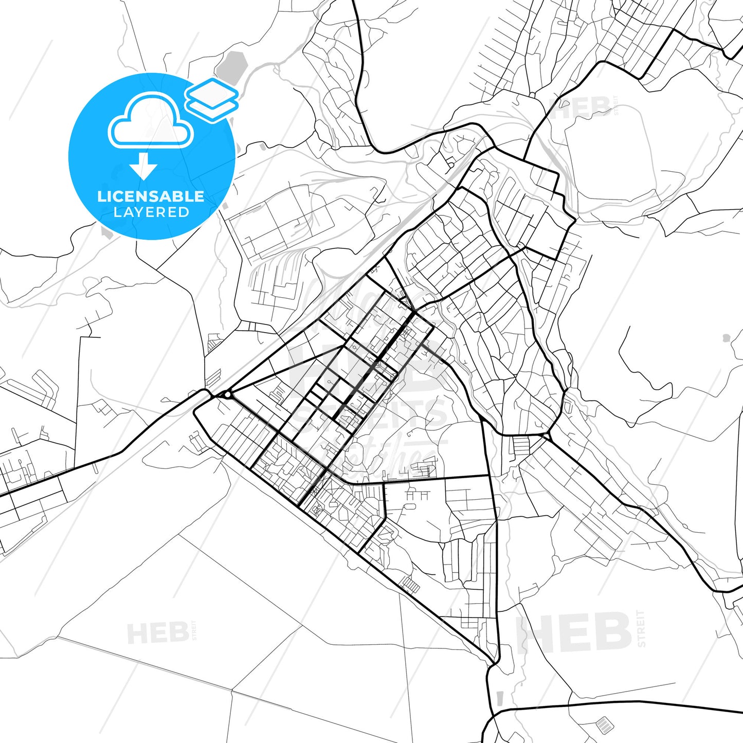 Layered PDF map of Ridder, East Kazakhstan Region, Kazakhstan