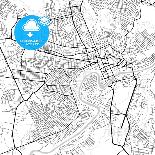 Layered PDF map of Rio Branco, Brazil