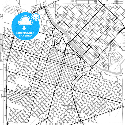 Layered PDF map of Rio Cuarto, Argentina