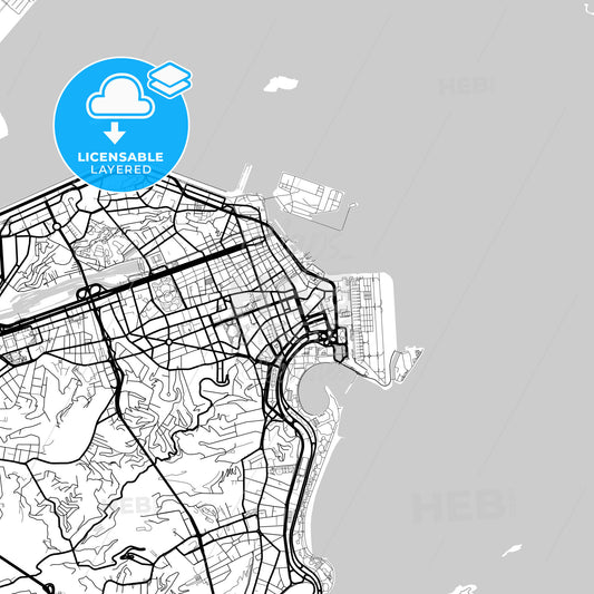 Layered PDF map of Rio de Janeiro, Brazil