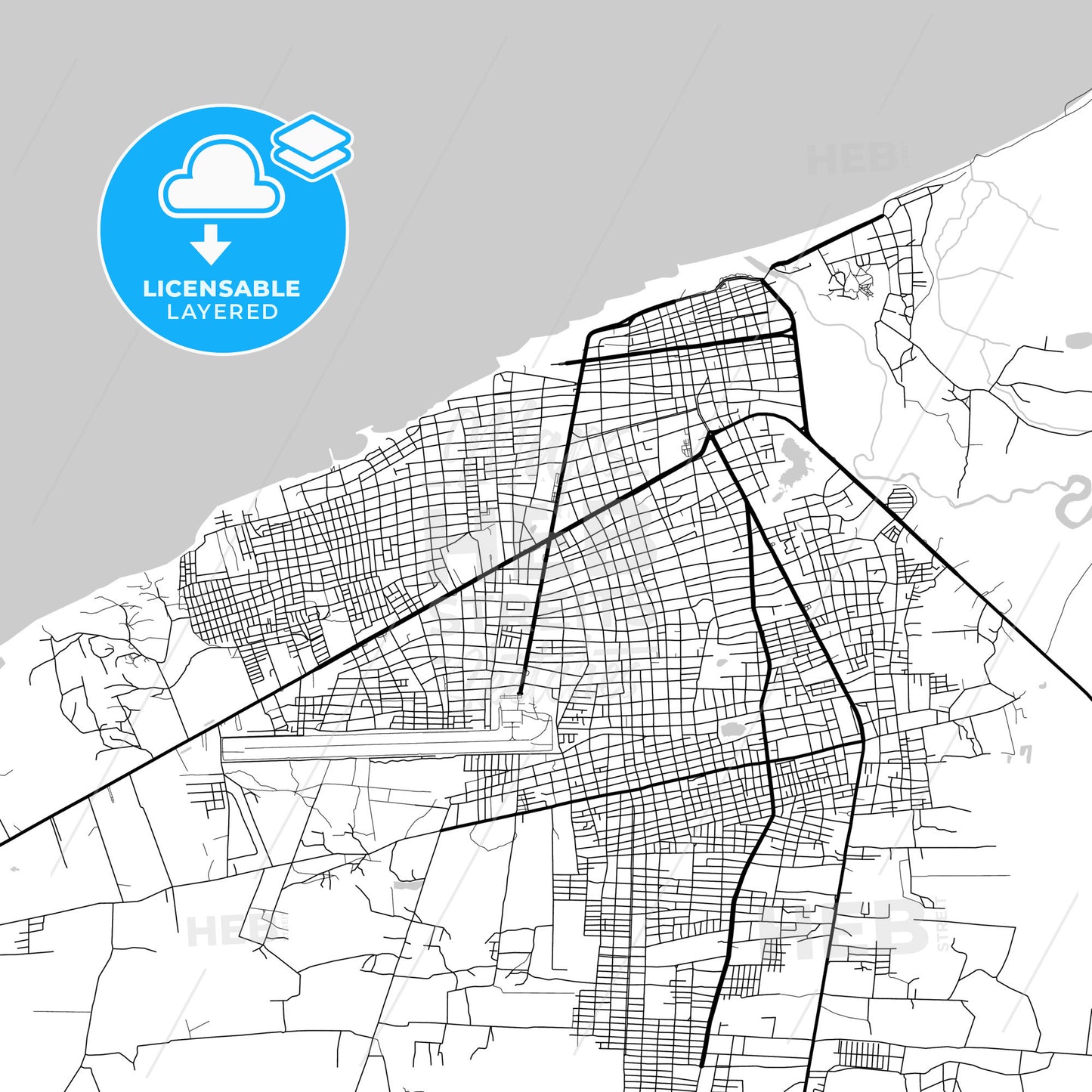 Layered PDF map of Riohacha, Colombia