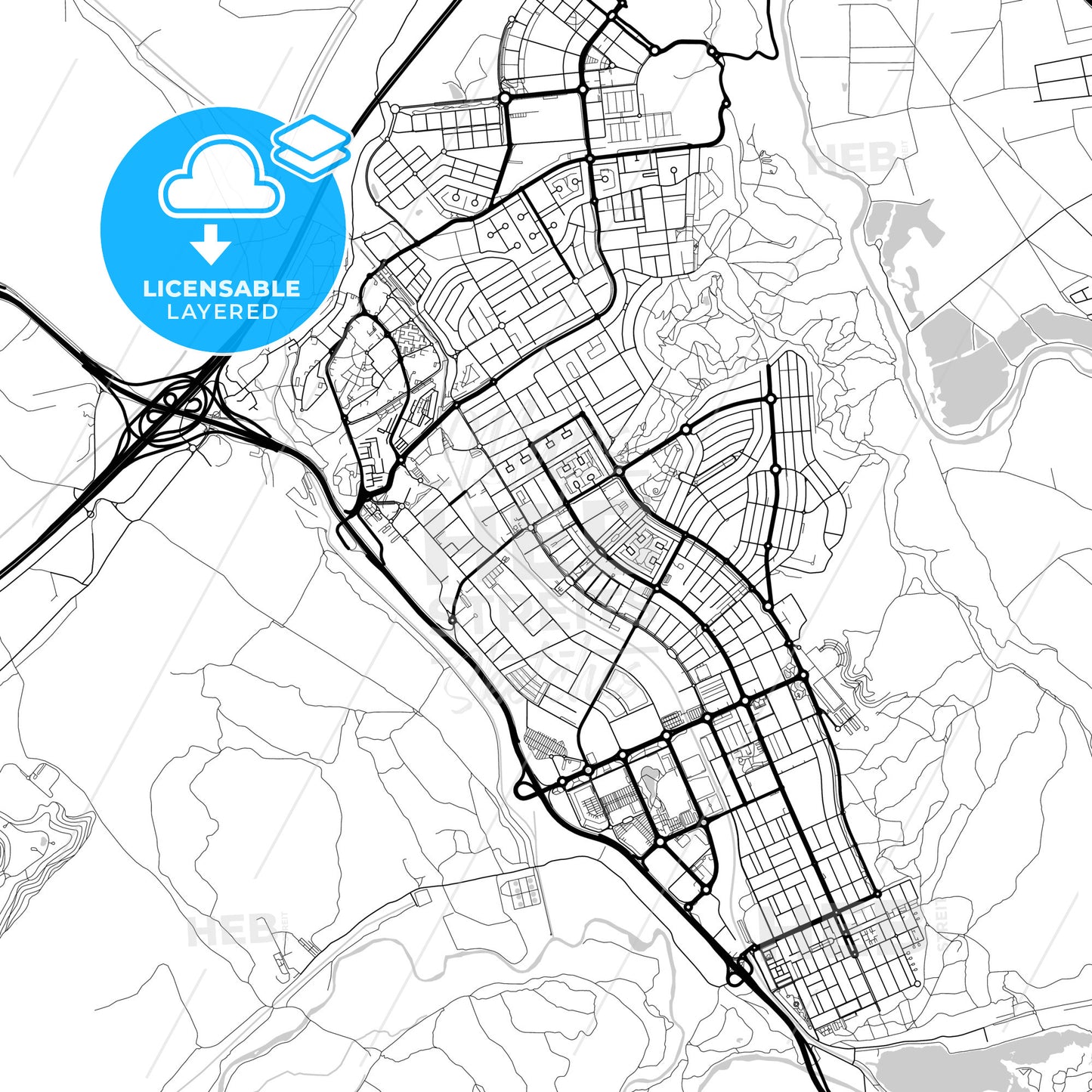 Layered PDF map of Rivas-Vaciamadrid, Madrid, Spain