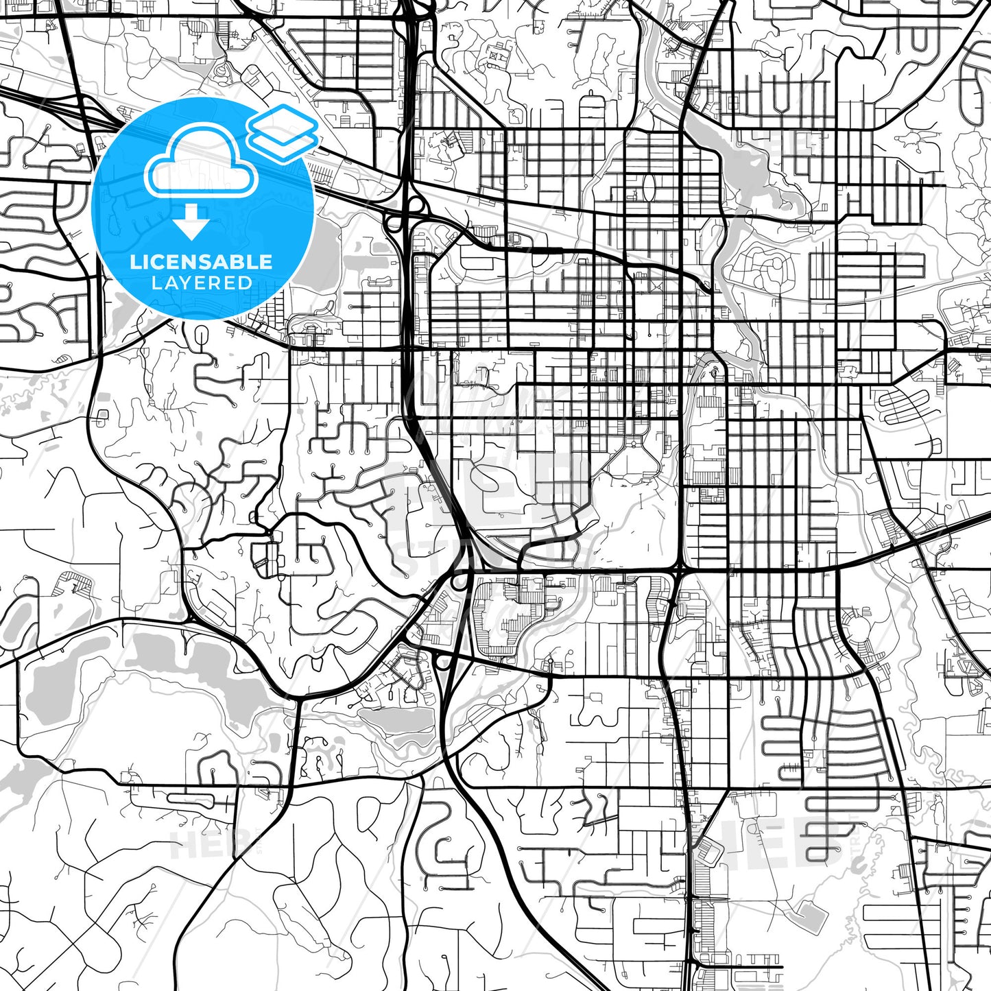 Layered PDF map of Rochester, Minnesota, United States