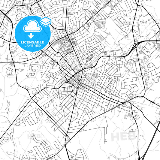 Layered PDF map of Rock Hill, South Carolina, United States