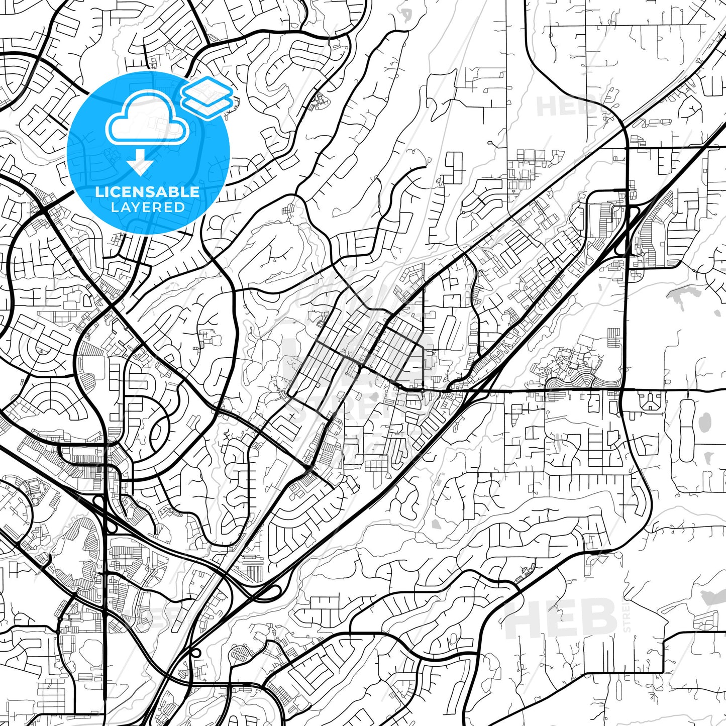 Layered PDF map of Rocklin, California, United States